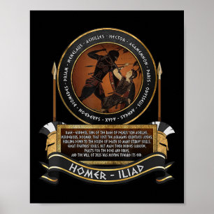 Poster Homer La Rage Iliade De La Guerre Trojan D'Achille