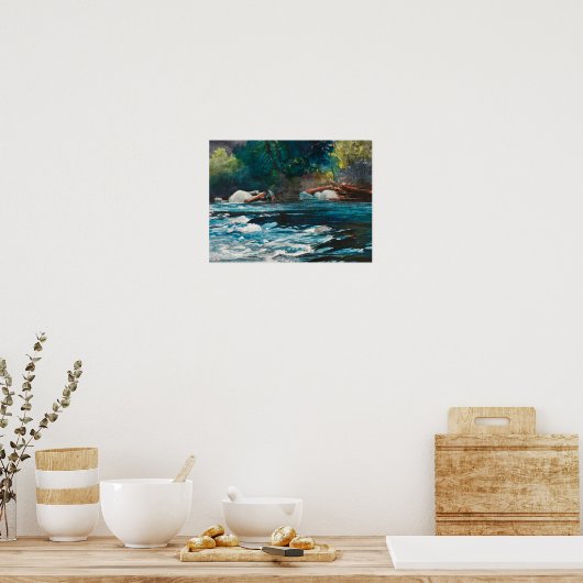 Poster Homer - Les Rapids, Hudson River, Adirondacks (Cuisine)