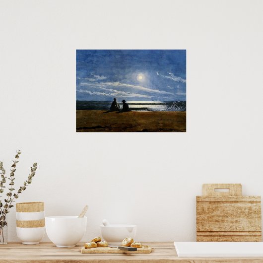 Poster Homer - Lumière de la Lune, peinture d'art, (Cuisine)