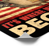 Poster Homer Michigan Usa Drapeau 4 juillet (Coin)