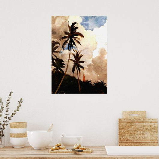 Poster Homer - Palm Trees, Bahamas (Cuisine)