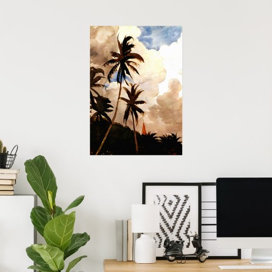 Poster Homer - Palm Trees, Bahamas (Bureau à domicile)