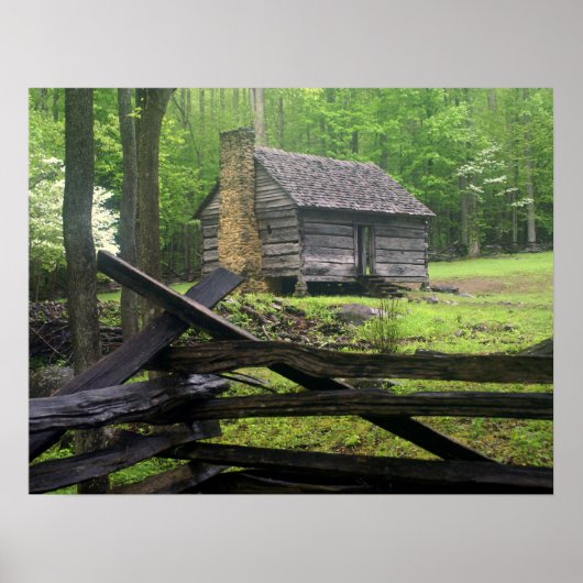 Poster Homestead sur un matin brumeux (Devant)