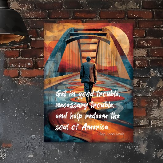 Poster Hommage à John Lewis sur le pont de Selma
