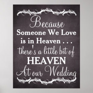 Poster Hommage aux êtres aimés Chalkboard panneau mariage