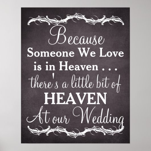 Poster Hommage aux êtres aimés Chalkboard panneau mariage (Devant)