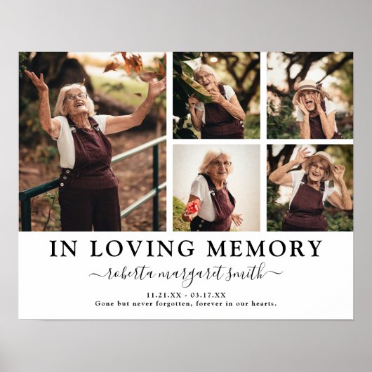 Poster Hommage Photo En Souvenir Affectueux (Devant)