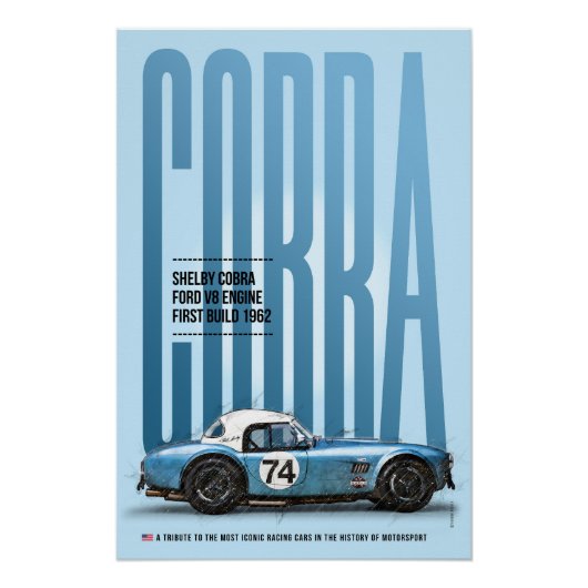 Poster Hommage Shelby Cobra Compétition (Devant)