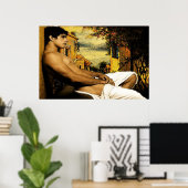 Poster homme, (Bureau à domicile)