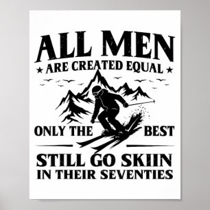 Poster Homme 70 ans skieur hommes font du ski en