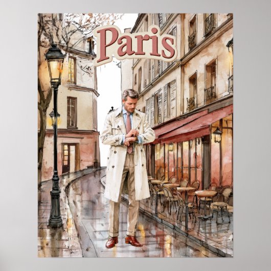 Poster Homme à Paris (Devant)
