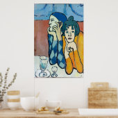 Poster Homme Abstrait sur le téléphone portable, modifier (Cuisine)