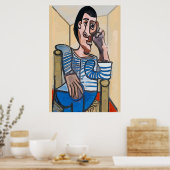 Poster Homme Abstrait sur le téléphone portable, modifier (Cuisine)