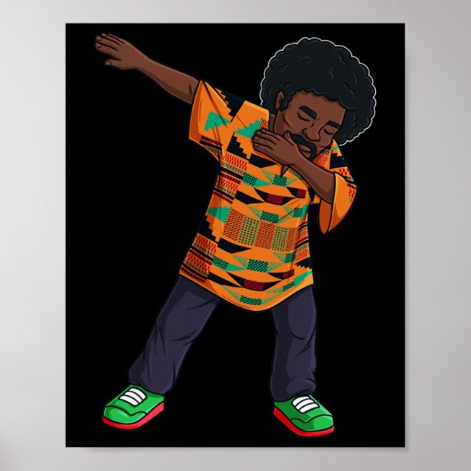 Poster Homme afro-américain Dabing hommes JunetDix noir (Devant)