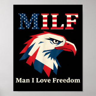 Poster Homme Amour Liberté Aigle Drapeau Mémorial Vétéran