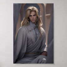 Homme arabe beau avec cheveux blonds et yeux bleus