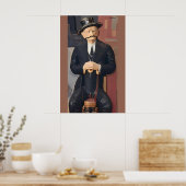 Poster Homme assis appuyé sur une canne (Cuisine)