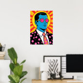 Poster Homme aux lunettes roses Pop Art (Bureau à domicile)
