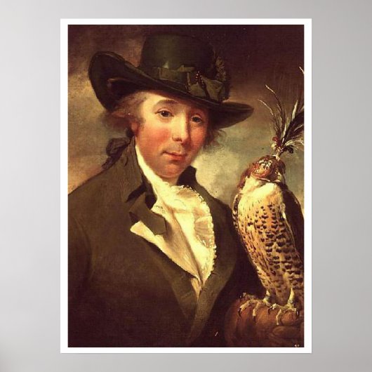 Poster Homme avec Falcon (Devant)