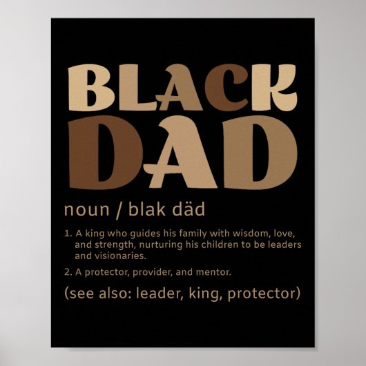 Poster Homme Black Papa Melanin Définition Africain Améri (Devant)