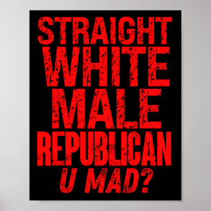 Poster Homme Blanc Droit Républicain T'es Fou Drôle Polit