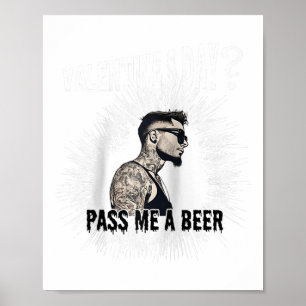 Poster Homme célibataire tatoué pour la Saint Valentin