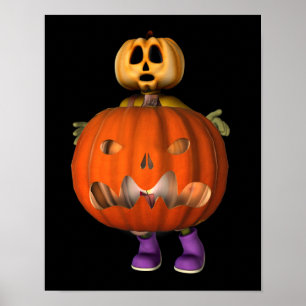 Poster Homme citrouille avec Mean Jack-o'-lantern Hallowe