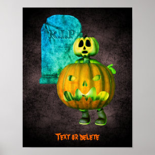 Poster Homme Citrouille d'Halloween personnalisé
