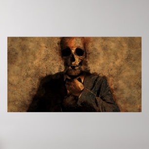 Poster Homme crâne arrière - plan texture mort