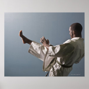 Poster Homme d'Afro-américain établissant le gymnase