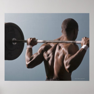 Poster Homme d'Afro-américain établissant le gymnase 2