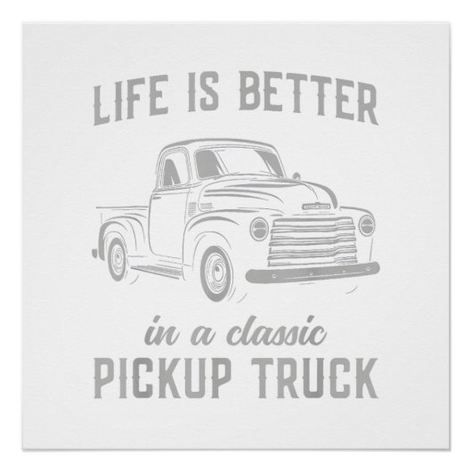 Poster Homme de camionnette classique rétro (Devant)