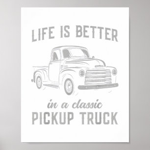 Poster Homme de camionnette classique vintage