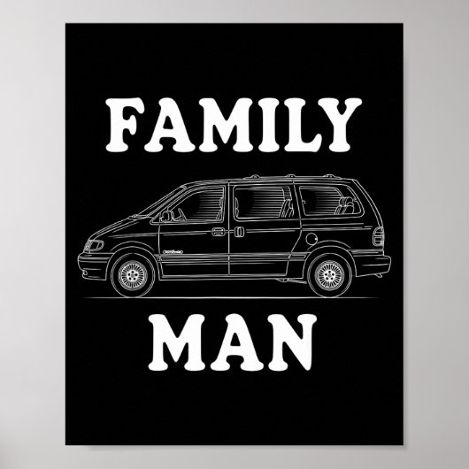 Poster Homme de famille humour monospace pour les fans de (Devant)
