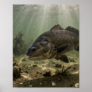 Poster Homme de Floride Bar de la baie d'huîtres tambour