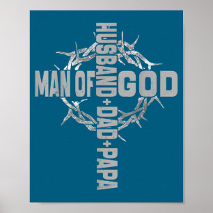 Poster Homme Dieu Religieux Chrétien Croix Conception de