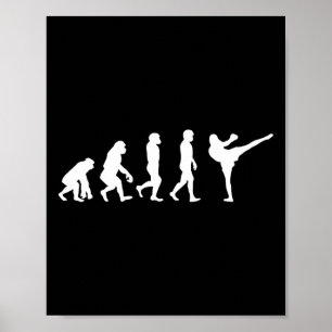 Poster Homme drôle singe gorille évolution karaté boxe Ki