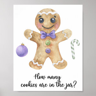 Poster Homme en pain d'épices - devinez combien de biscui
