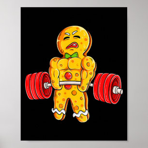 Poster Homme en pain d'épices Gymnastique musculation Hal