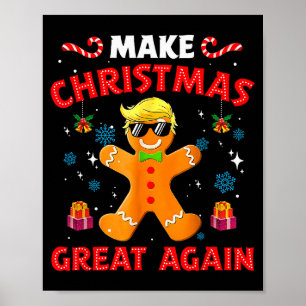 Poster Homme en pain d'épices Trump drôle rend Noël génia