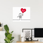 Poster Homme et coeur (Bureau à domicile)