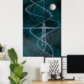 Poster Homme et cyberespace (Bureau à domicile)