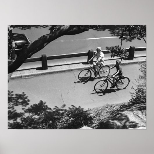 Poster Homme et garçon Cyclisme (Devant)