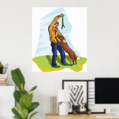 Poster Homme et son chien (Bureau à domicile)