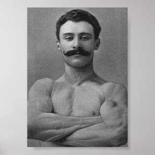 Poster Homme fort vintage de culturiste de muscle