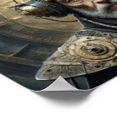 Poster Homme futuriste, armure steampunk et casque psyché (Coin)