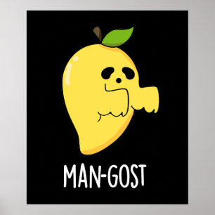 Poster Homme-gost Drôle Halloween Mango Ghost Pun Dark BG