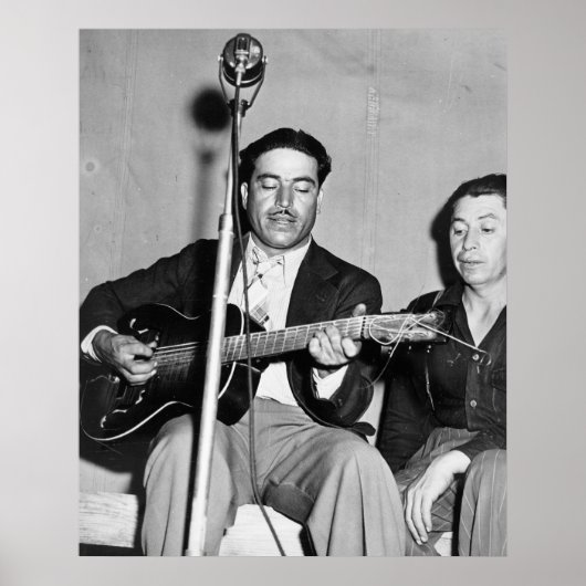 Poster Homme jouant de la guitare (Devant)