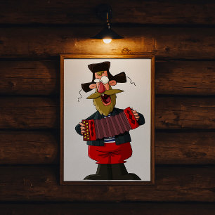 Poster Homme jouant de l'accordéon