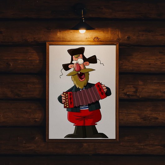 Poster Homme jouant de l'accordéon